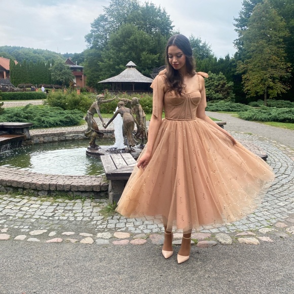 Teuta Matoshi Gold Sand Dress - Picture 1 of 5